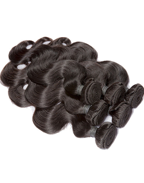 Body Wave Hair 3 Bundles With 4x4 HD Lace Closure Invisible Swiss Lace