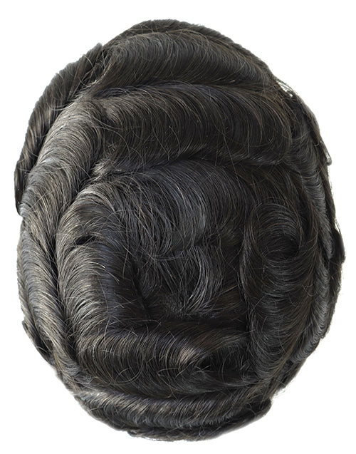 8"x10" Toupee for Men Thin Skin 8-10mm 1/8" V Loop Front Indian Human Hair