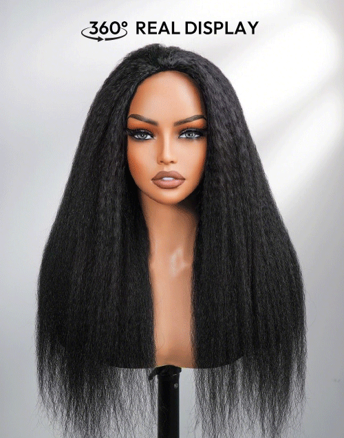 Freetress Half Wigs Human Hair Kinky Blow Out-One Fit All Kinky Straight Half Wig