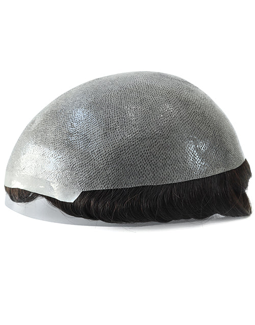 8"x10" Toupee for Men Thin Skin 8-10mm 1/8" V Loop Front Indian Human Hair