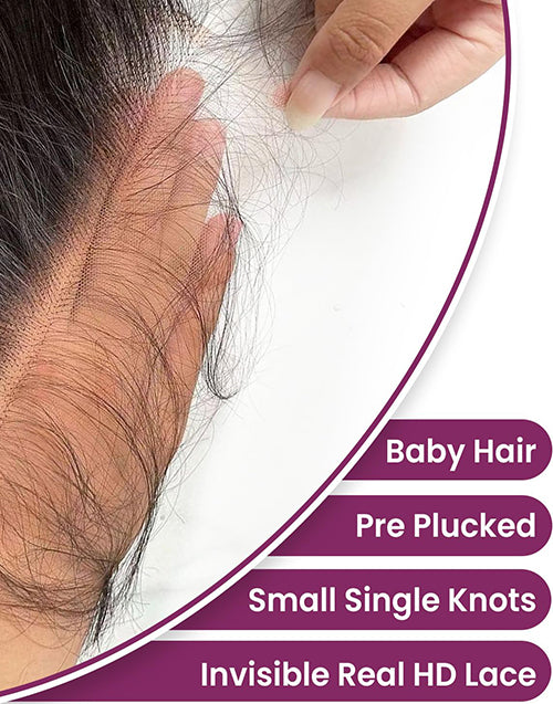 Body Wave Hair 3 Bundles With 4x4 HD Lace Closure Invisible Swiss Lace