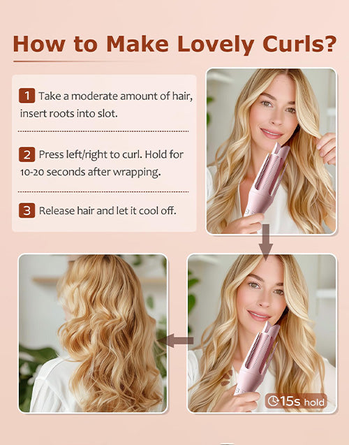 Automatic Curling Iron & Rotating Hair Curler Make Hair Transformation Easily &Instantly