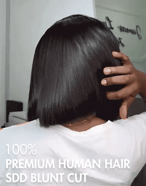 Zila- Double Drawn Bone Straight 2×6 Lace Bob Wig Raw Hair Pre Cut 5x5 Lace Wig High Density