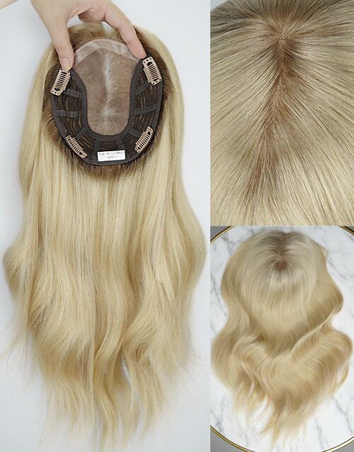 6"x7" Hair Topper Clip In Extensions For Women Natural Look Full Coverage Fine Mono Wefted Human Hair