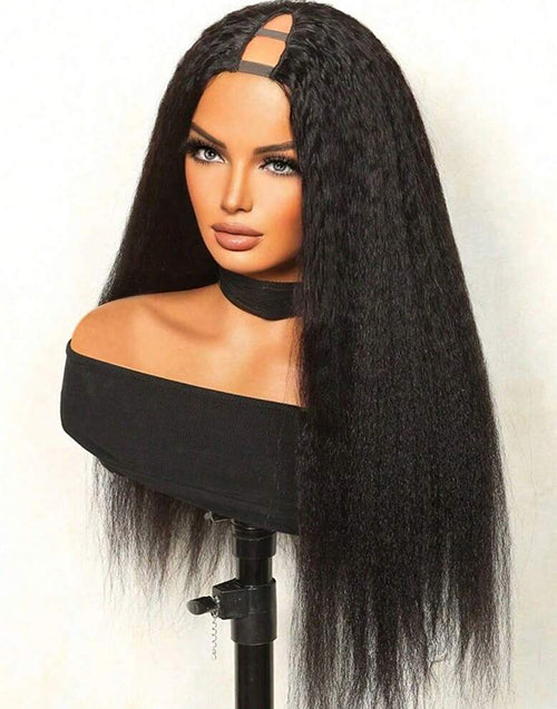 [BOGO From 20"] Kinky Straight V Part Wig Affordable Hair Replacement Wig Flash Deal