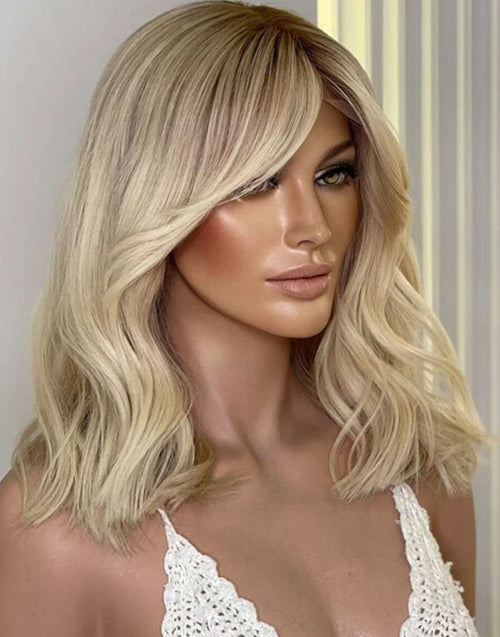 Corneta- True-Hold Glueless Ombre Platinum Blonde 13x4 Lace Frontal Human Hair Wigs