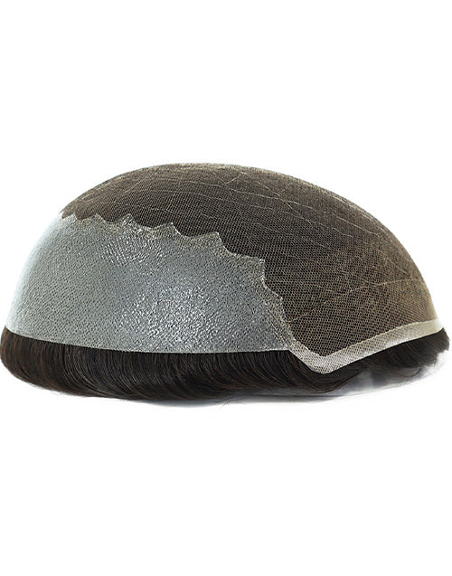 8"X10" Toupee for Men French Lace Front and Center Thin Skin Back Sides Indian Human Hair