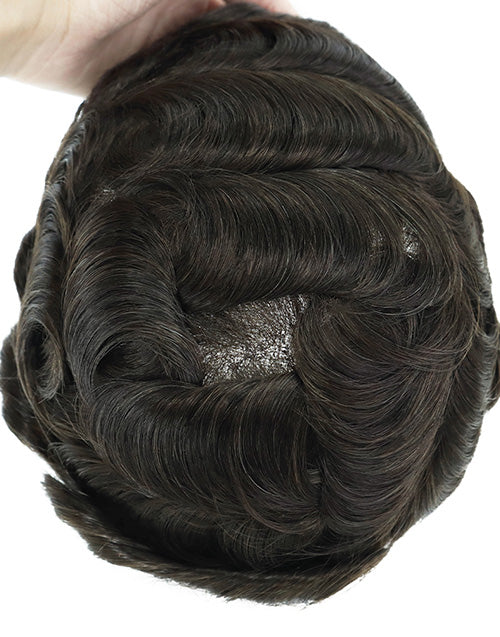 8"X10" Toupee for Men French Lace Front and Center Thin Skin Back Sides Indian Human Hair