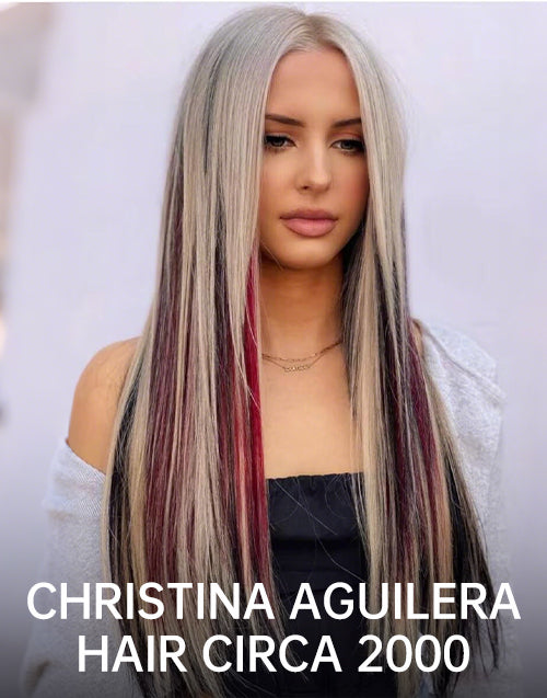 Goly- Red Black Burgundy and Ash Blonde Hair Color Straight 5.5x5.5 Lace Wig For Women Human Hair
