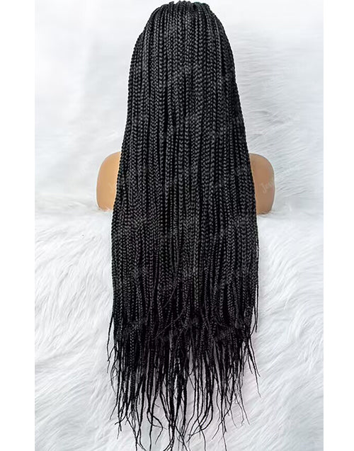 Eudora- Full Lace Knotless Real Box Braided Wig Fully Handmade Braids Wig for Women