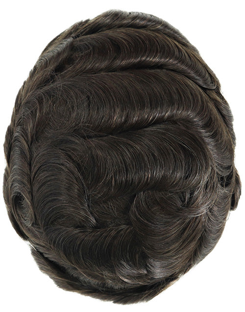8"X10" Toupee for Men French Lace Front and Center Thin Skin Back Sides Indian Human Hair