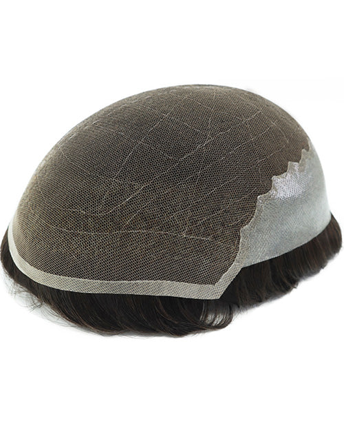 8"X10" Toupee for Men French Lace Front and Center Thin Skin Back Sides Indian Human Hair