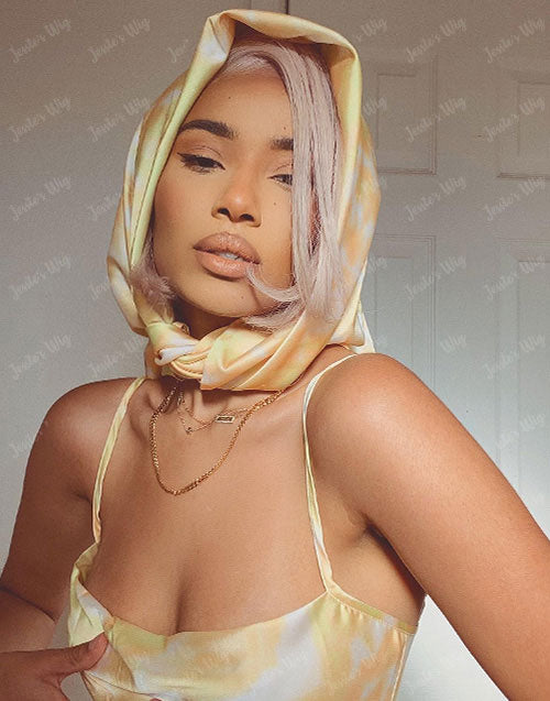 Felis-Summer Look Platinum Blonde Bob Wig 13x4 5.5x5.5 Lace Human Hair