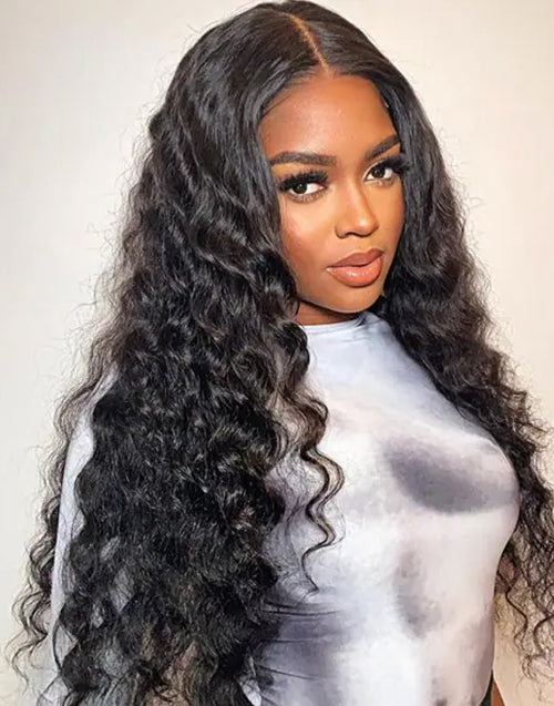 18" Loose Deep Glueless Wig Human Hair 9x6 Pre Cut Lace Flash Deal