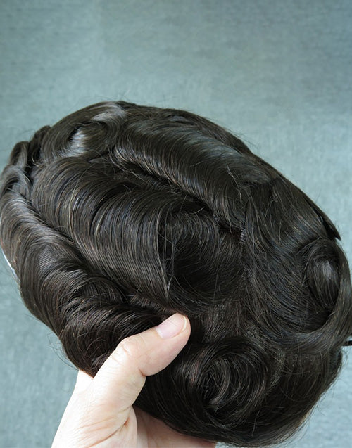 8"x10" Toupee for Men Hair System French Lace Front Mono Human Hair Pieces Indian Human Hair