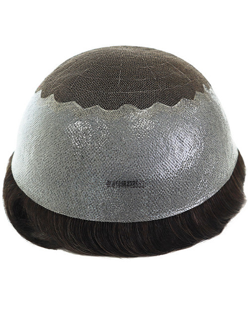 8"X10" Toupee for Men French Lace Front and Center Thin Skin Back Sides Indian Human Hair