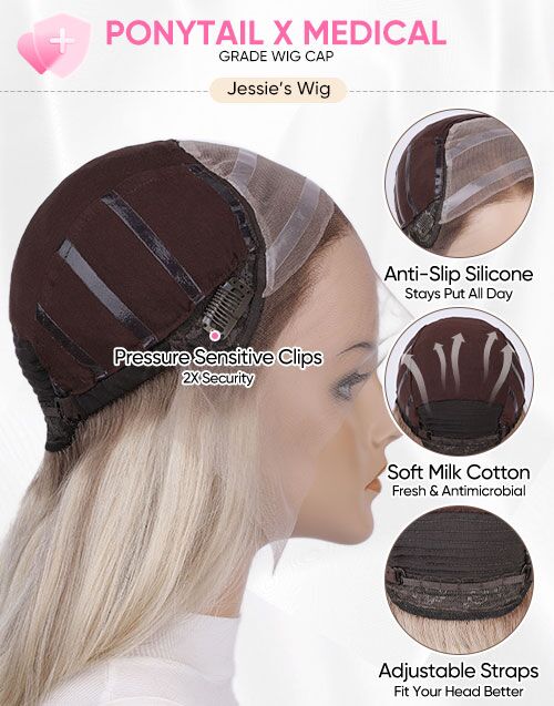 Angela-True-Hold Cap 30inch Long Glueless Lace Front Wig Ombre Blonde Human Hair Wigs