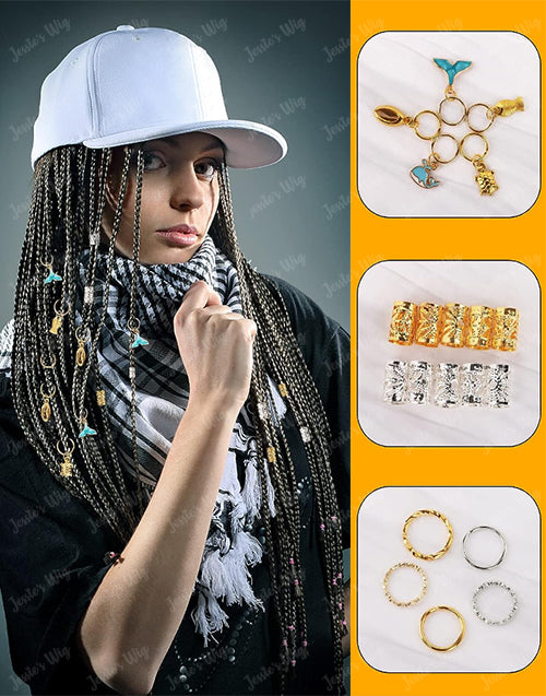 200 Pcs Loc Hair Jewelry For Braids Metal Gold and Silver Hair Charms For Women