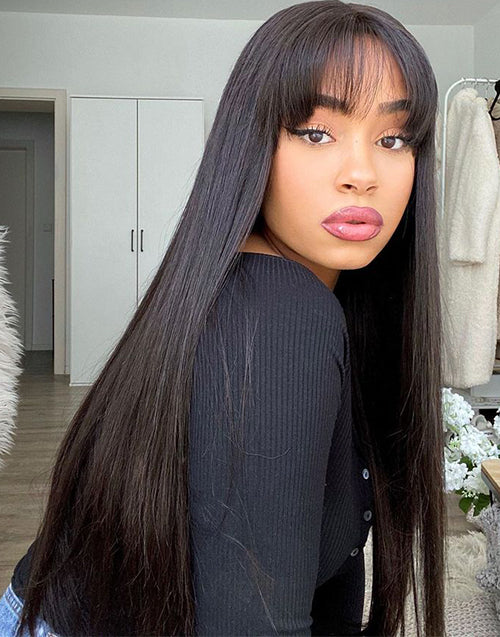 3 WIGS=$169|20" Body Wave 4x4 Pre Cut Lace Wig+20" Straight 4x4 Pre Cut Lace Wig With Bangs+10" Bob Curly Wig With Bangs Flash Deal