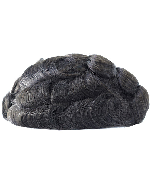 8"x10" Toupee for Men Thin Skin 8-10mm 1/8" V Loop Front Indian Human Hair