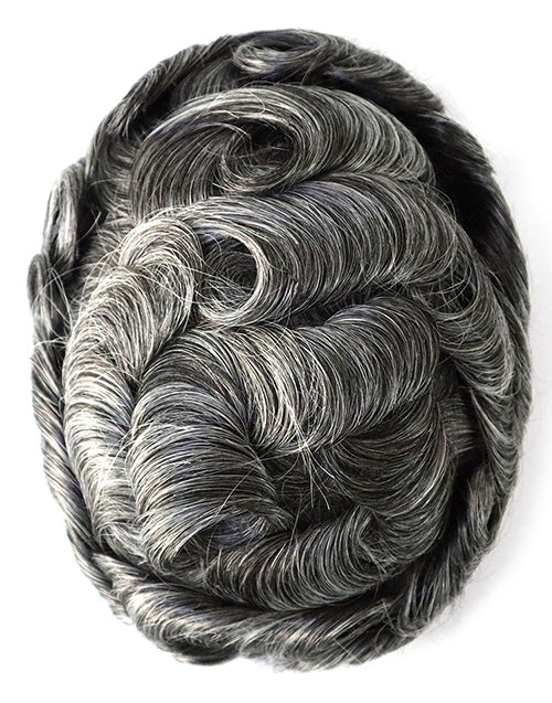8"x10" Toupee for Men Thin Skin 8-10mm V-Loop All Over Indian Human Hair