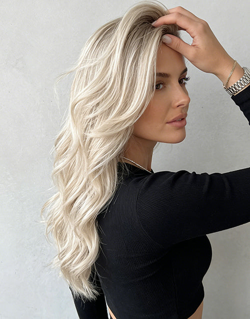 Jana- Light Blonde Balayage Wavy True-Hold Gluless 5.5x5.5 Lace Wig For Women
