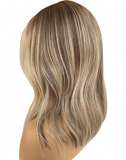 Ewa- Real HD 13x6 Lace Chic Blonde Ombre Straight Bob Wig Shoulder Length Invisible Lace Human Hair Wig