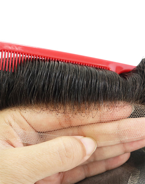 8"x10" Toupee for Men Hair System French Lace Front Mono Human Hair Pieces Indian Human Hair