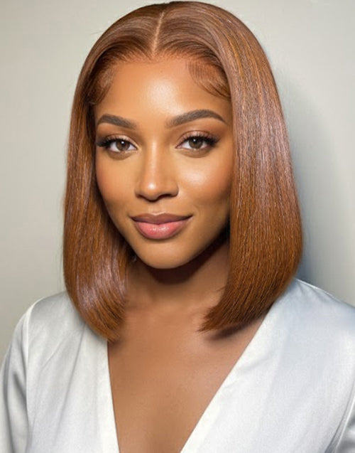 Diamond- Ginger Color Bone Straight Bob 13x4/5x5 Lace Wigs Glueless Wig