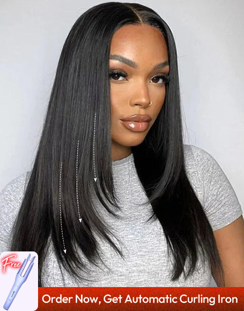 16" Straight 9x6 Partingmax Layer Cut Wig Pre Cut Lace Flash Deal