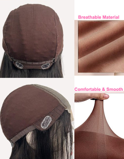 Helia-Glueless Brown Balayage Flawless Wavy Comfortable Lace Top 5.5X5.5  Lace Human Hair Wig For Alopecia Women