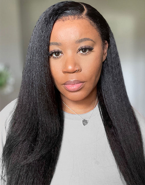 4C Baby Hairline Glueless Real HD Lace Kinky Straight 13x4 Lace Wig Edges With Natural Kinky Baby Hair Line