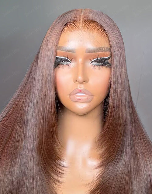 [Ready To Ship Only For US] Dana- Pre Everything Layer Cut Chocolate Brown Straight 9x6 Glueless Human Hair Wig