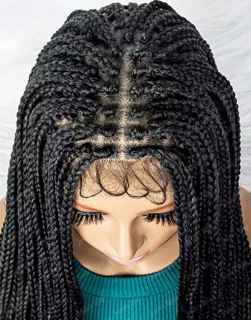 Eudora- Full Lace Knotless Real Box Braided Wig Fully Handmade Braids Wig for Women