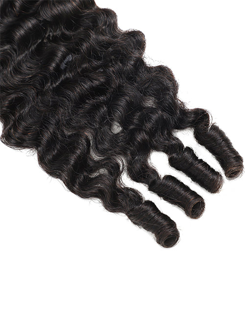 Burmese Curly 3/4 Bundles With 5x5 Lace Closure 100% Human Hair 10A Grade Natural Black