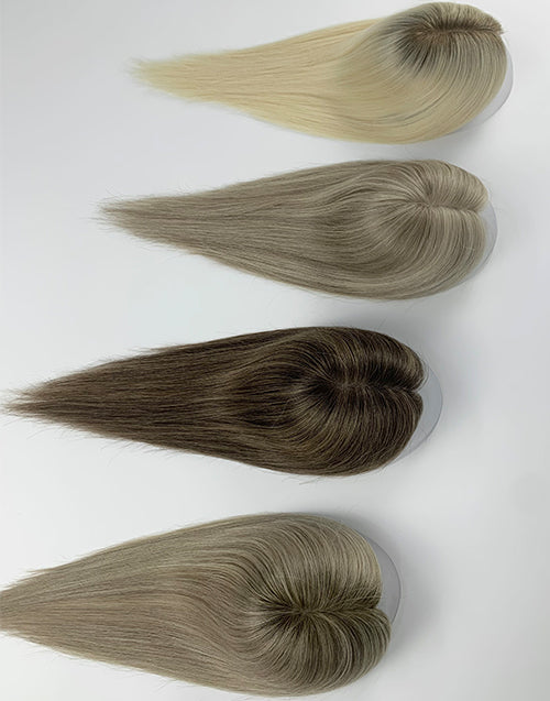 #4 #8 #613 Mono Top 3"X5" Human Hair Topper For Women Thinning Hair Or Hair Loss