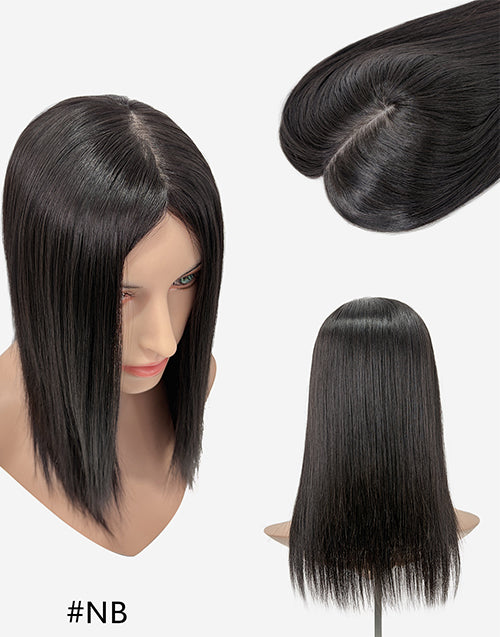 6"x6" Silk Top Human Hair Topper | Natural Scalp Look | Crown Coverage