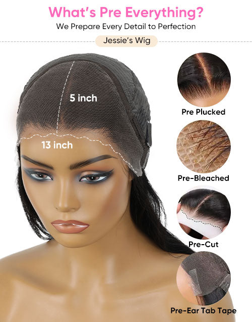 Tawnie- Highlight Honey Wavy Bob Wig Side Part Pre Cut Lace Human Hair Glueless Wig