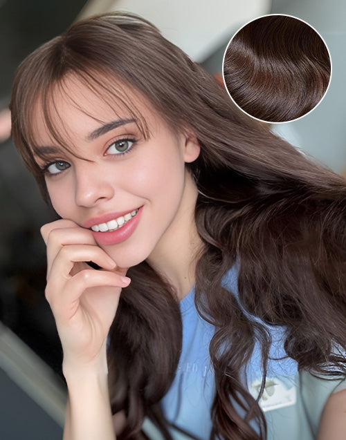 [Ready To Ship Only For US] Cara- Pre Everything Glueless 13x5 Body Wave Lace Front Wig With Bangs  Pre Cut Lace