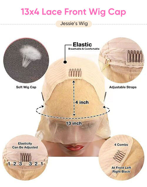 Stella- Ombre Blonde Balayage Wavy 13x4 Lace Front Wig – Beginner-Friendly Human Hair Wig