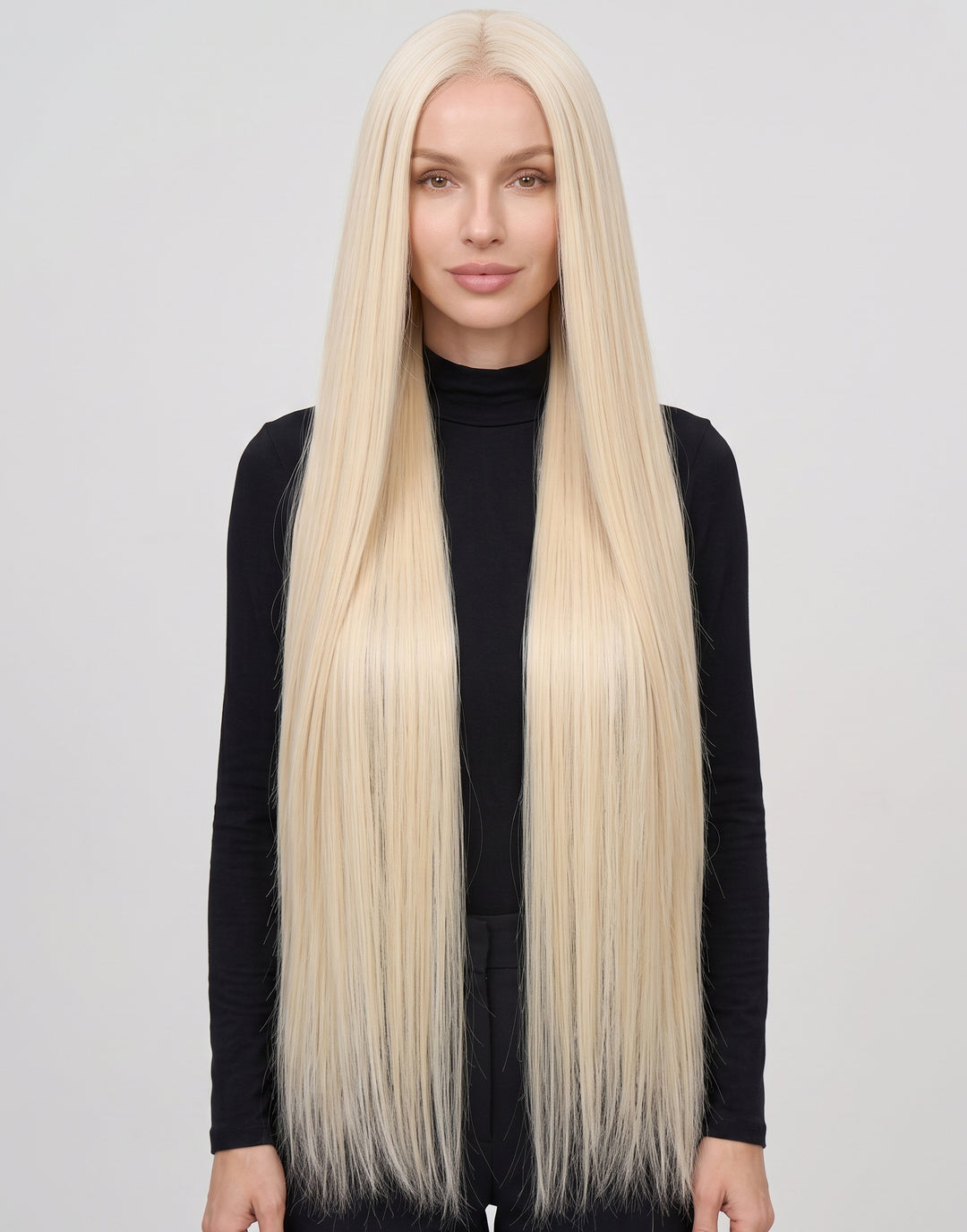 30-40 Inch #613 Blonde Straight 360 Lace Wig Human Hair Glueless 13x6 Lace Frontal Wig