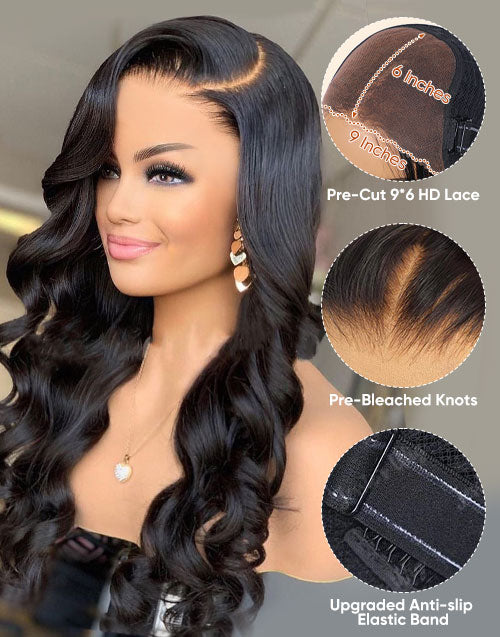 Demi- Smart-Fit Pull Go Glueless 9X6 Partingmax Glueless Wigs 13X4 Pre Cut Lace Body Wave Wigs