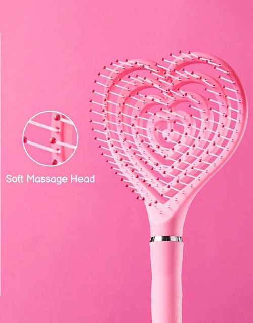 Heart-Shaped Fluffy Bone Comb Head Massage Artifact Detangling Brush For Curly Hair Thick Hairbrush Styling Tools