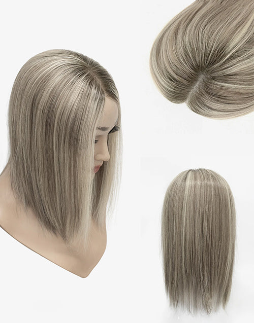 7"×8" Mono Top Remy Human Hair Topper – Pre-Layered | Free Parting