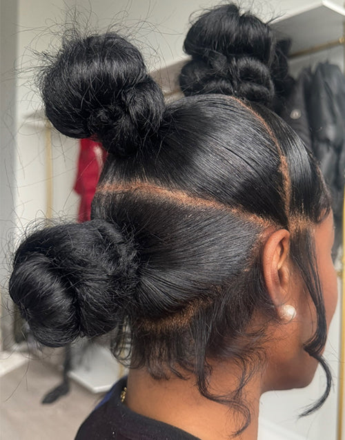 Straight Invisi-Drawstring Snug Fit 360 Pre Cut Lace Frontal Wigs Pre-Bleached Knots Plucked Hairline