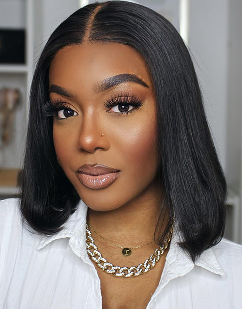 8" 14" Straight 4x4 Lace Bob Wig Glueless Wig Ready to Ship Flash Deal
