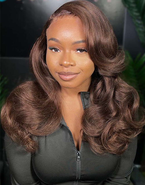 Averyan- Kash Doll Curls Layered Cut Dark Brown Loose Body Wave 13x4 Pre Cut Lace Frontal Glueless Wig