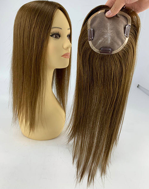 #8 #18 Mono Top 5"X5" Human Hair Topper For Women Thinning Hair Or Hair Loss