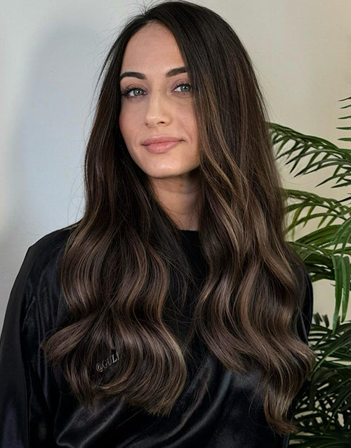 Evan- Balayage Caramel Brown Wavy 13x4 Lace Front Wig True-Hold Glueless Wig