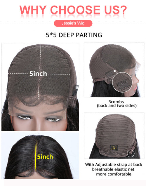 Erica- Balayage Honey Brown Layer Cut 13x4 Lace Frontal Wig Glueless Preplucked Wig Human Hair